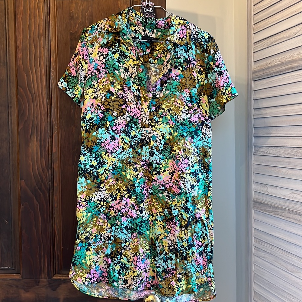 J. Crew Floral Multicolor Shirt Dress - Picture 2 of 8